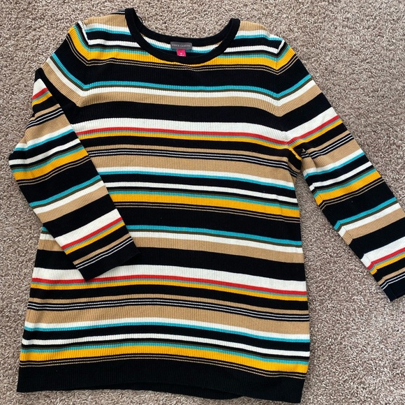 Vince Camuto Striped Multicolor Ribbed Sweater size 3X - Picture 2 of 6
